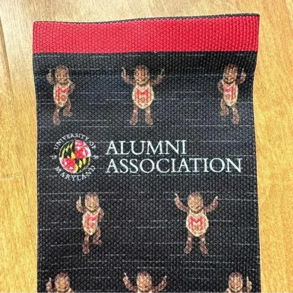 UMD Alumni Association Testudo Print Black and Red Tube Socks, One Size - Picture 3 of 9